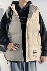 冬季立领光影白墙休闲大码保暖外套男贴标加厚棉马甲M726-P50控78，男装背心/马甲，电商A001