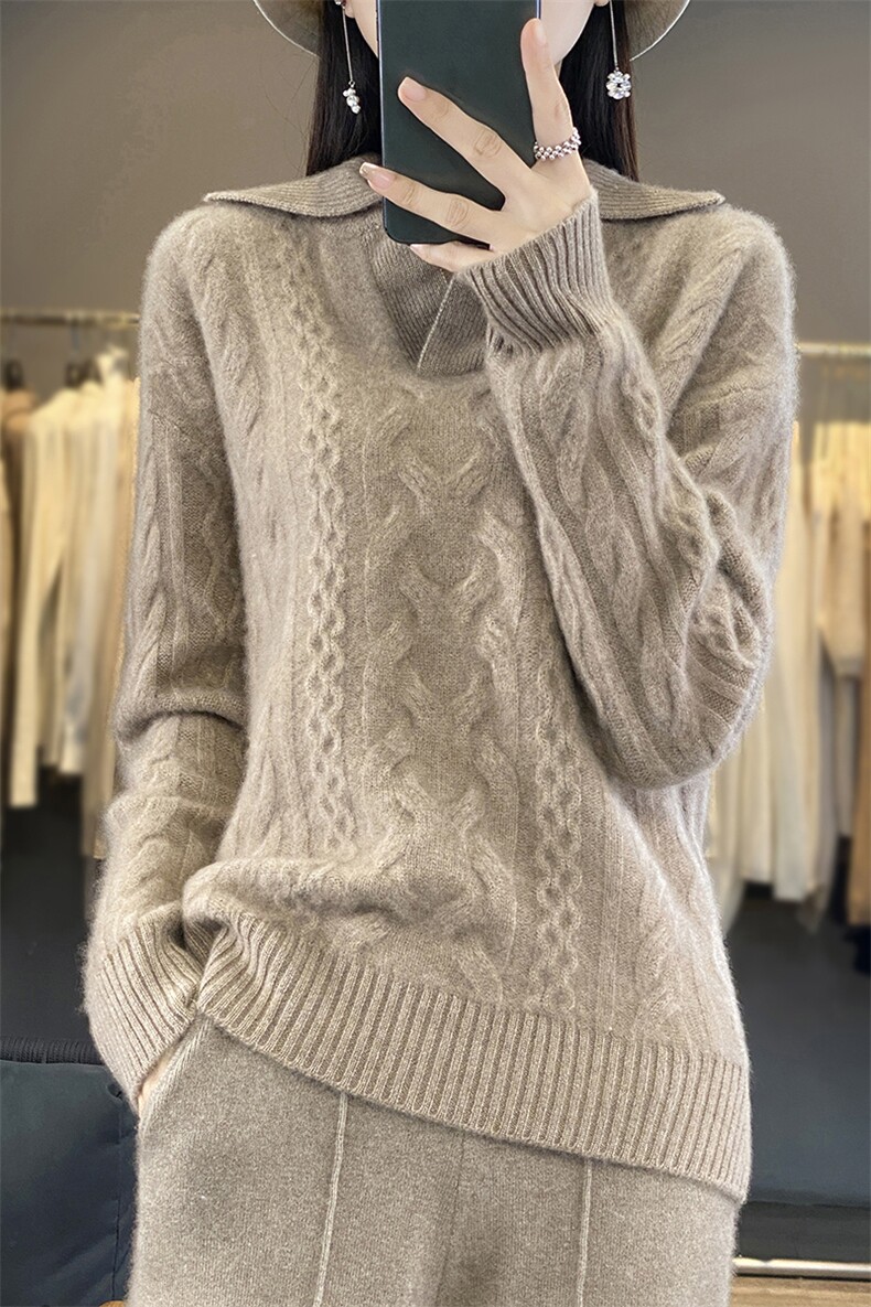 秋冬显瘦毛衣女宽松休闲打底针织羊毛衫上衣,女装羊毛衫,郡淞羊绒