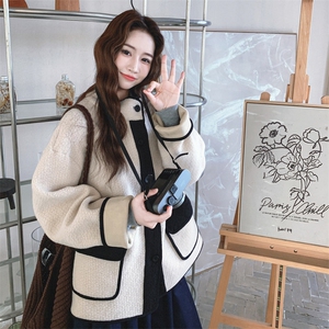 新款 呢料复合撞色短外套毛呢 AD922-P215K318图片