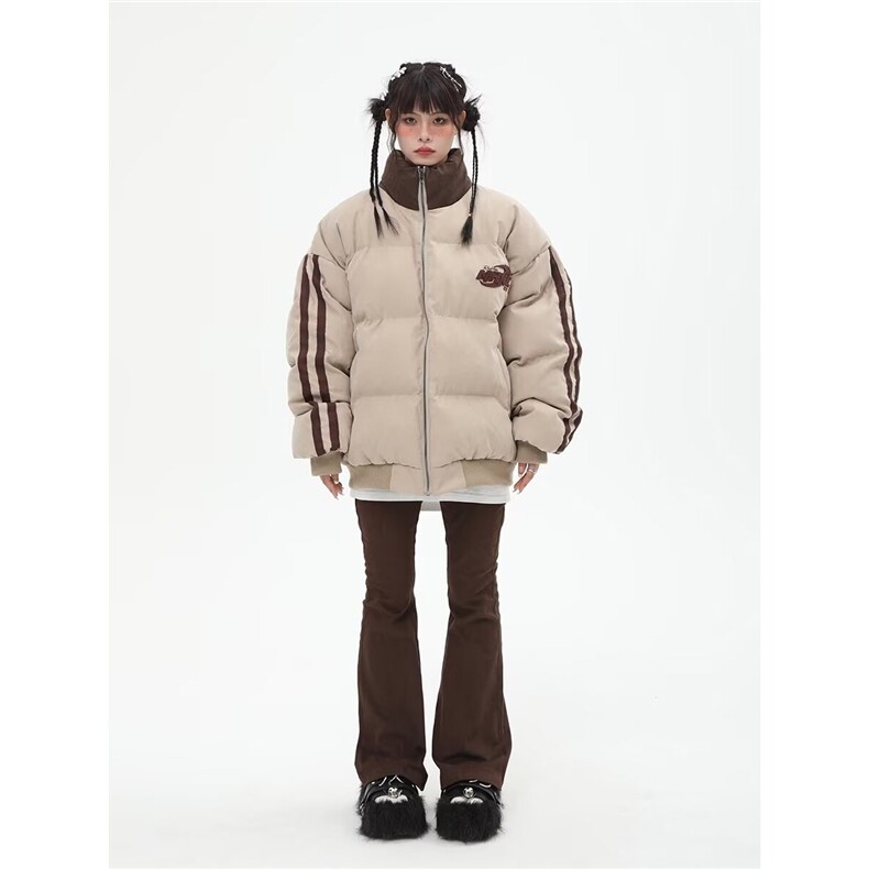 冬季做旧皮棉衣男加厚保暖宽松外套潮复古痞帅立领棉服TTM51P86,男装棉衣,星座1013-5