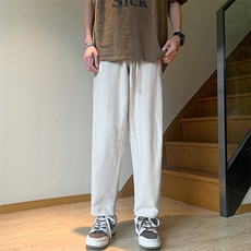 8XL-M亚麻裤男休闲束脚裤潮薄款宽松男生九分锥形哈伦裤K920P58，男装休闲裤，电商D206-1