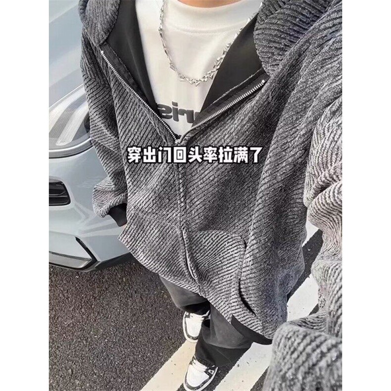 【有货】DG82-P58春秋季休闲男外套高级感宽松休闲潮流连帽夹克,男装夹克,星座603-2