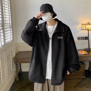 高级感外套男春秋卫衣外套潮牌翻领美式高街宽松休闲衣服 WY416图片