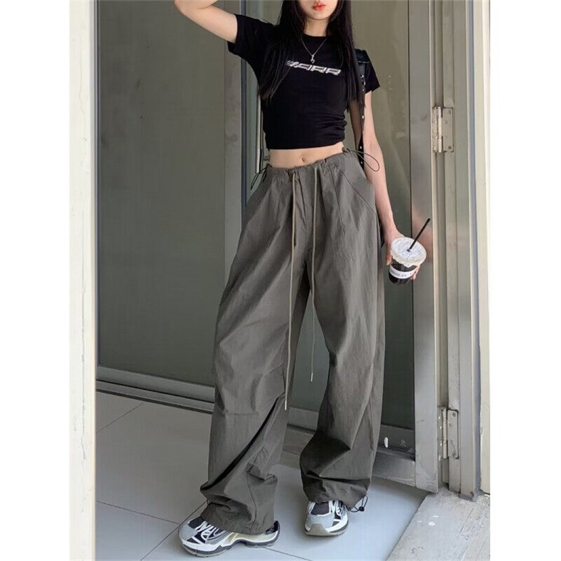美式阔腿伞兵工装裤男女宽松复古休闲裤潮牌长裤束脚WLG8433-P40,男装休闲裤,星座1008