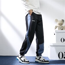 7XL-M货足运动卫裤男2023春季新款港风拼色束脚裤加肥加大码控79，男装休闲裤，钱塘717(原712)