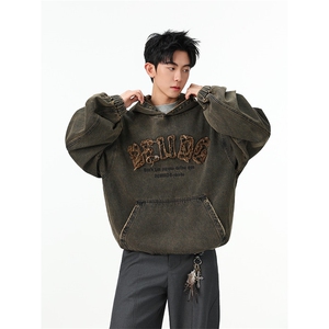 水洗牛仔外套男款春美式痞帅上衣服宽松休闲工装夹克JK1328-P80图片