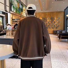 毛呢夹克男士春秋季男生衣服宽松棒球服呢子外套2026年潮J2323，男装夹克，星座506