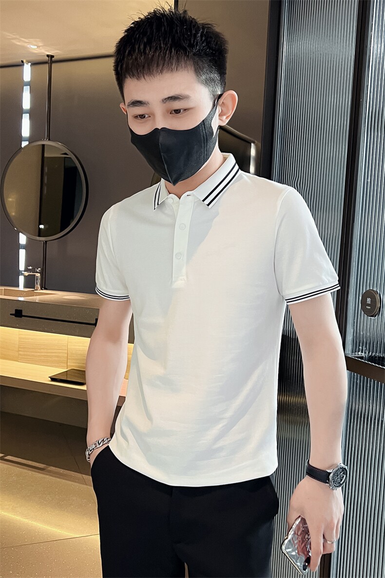 大码夏款高端短袖Polo衫男T恤珠地棉透气面料抖音直播款T063-P38,男装T恤,电商D342