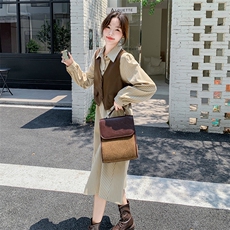 主推皮马甲+连衣裙二件套9868-P155-K218，女装套装/套裙，2C129