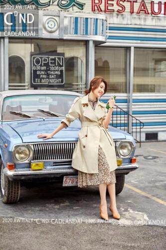 春款风衣，女装风衣，卡帝蓝黛