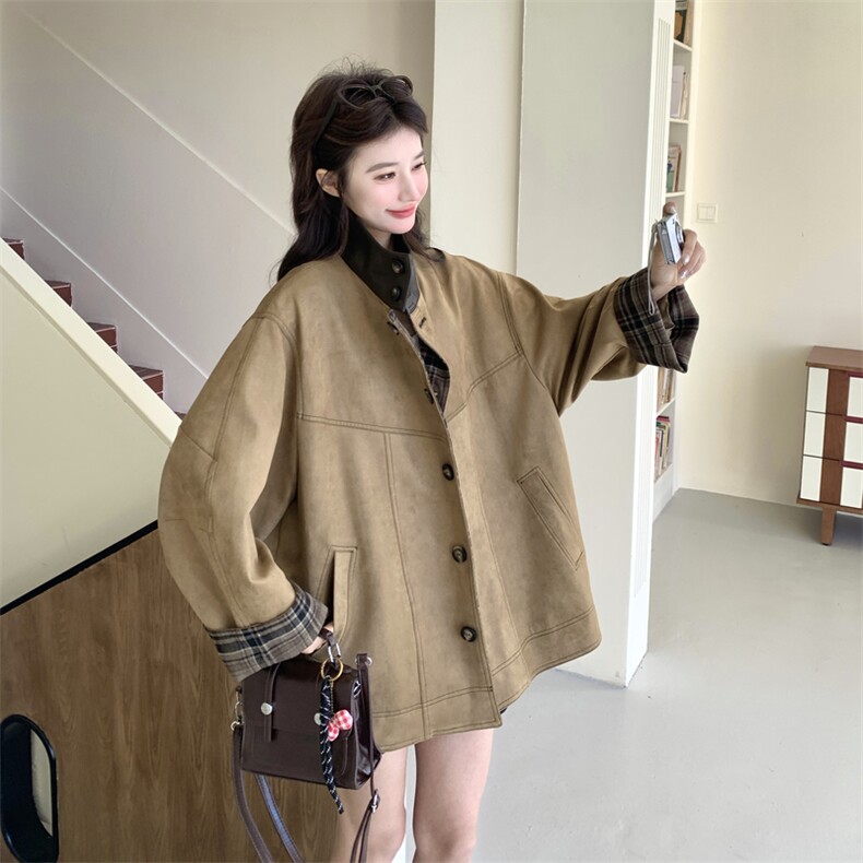 现货2026年新品拼接麂皮外套0757P185K288,女装短外套,2C201