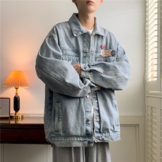秋季牛仔外套男ins潮牌街头美式夹克宽松复古休闲上衣服JH332-P65，男装夹克，星座1008