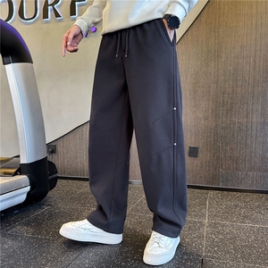 加绒加厚裤子男冬季2025新款休闲运动设计感弯刀裤A313-18259-P68图片