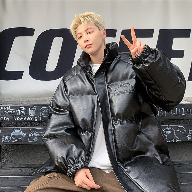 港风鳄鱼纹钢印字母设计棉衣大码潮流休闲棉衣男MY77728P128控168，男装棉衣，星座227-7