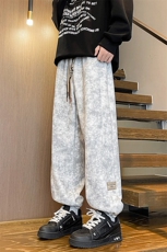 8XL-M春季束脚休闲卫裤男大码痞帅脏脏休闲百搭裤子KZ022特价P40，男装休闲裤，电商B312