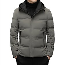 2023冬季白鸭绒连帽短款羽绒服男中年装加厚保暖外套XXH9601-P225，男装羽绒服，电商B212（原钱塘6029）