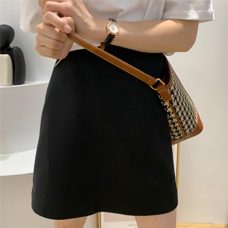 现货新品半裙含羊毛,女装半身裙,素妮