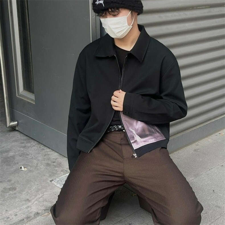 短款外套男款秋冬美式潮牌小众设计感夹克JK69-P63图片