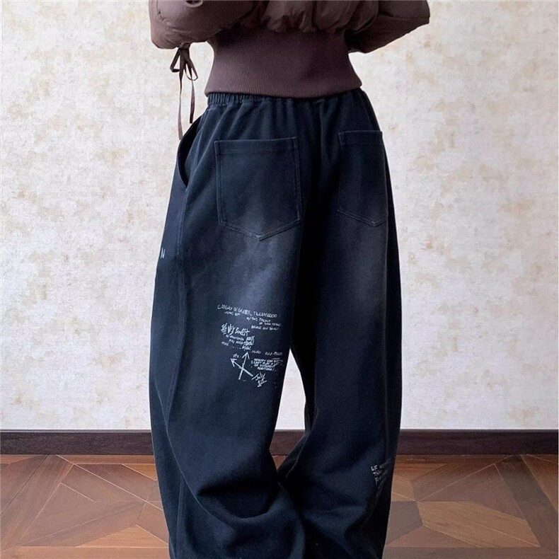 丛林老虎潮hiphop爵士街舞运动裤美式嘻哈直筒阔腿宽松男女卫裤,男装休闲裤,星座506A