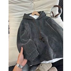 网图雪尼尔斜条纹连帽卫衣男秋冬季美式复古针织外套WY114-特P46，女装短外套，星座1007（原301D）