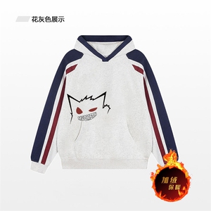 抖音得物供货 提供视频秋冬重磅美式宽松接拼连帽卫衣32157图片