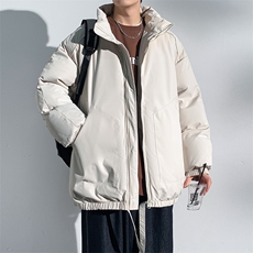 现货冬季美式休闲加厚雪山外套夹克立领纯色三防户外工装棉服，男装夹克，电商A486