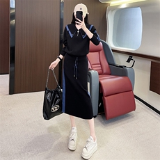 欧货气质套装裙女秋季新款拼接上衣半身裙两件套，女装套装/套裙，江南