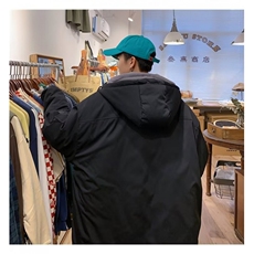 假两件棉衣男港风宽松百搭工装棉袄外套冬季潮牌加厚连帽棉服，男装棉衣，星座1013