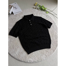【现货】绞花翻领polo衫男女正肩针织短袖t恤情侣1008-LZ966-p39，男装T恤，星座1008