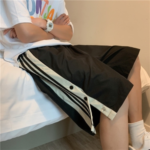 K3036/P20夏季新款休闲裤男生潮排扣直筒短裤宽松大码五分裤中裤图片