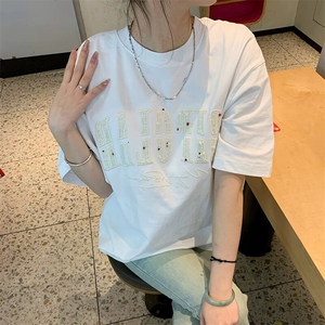 万针全刺绣工艺抖音得物高品质260克重磅纯棉双纱美式高街短袖T恤图片