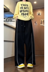 辑明线重磅卫裤男春季新款2025直筒百搭休闲裤子-A1991TP45控88，男装休闲裤，电商B241