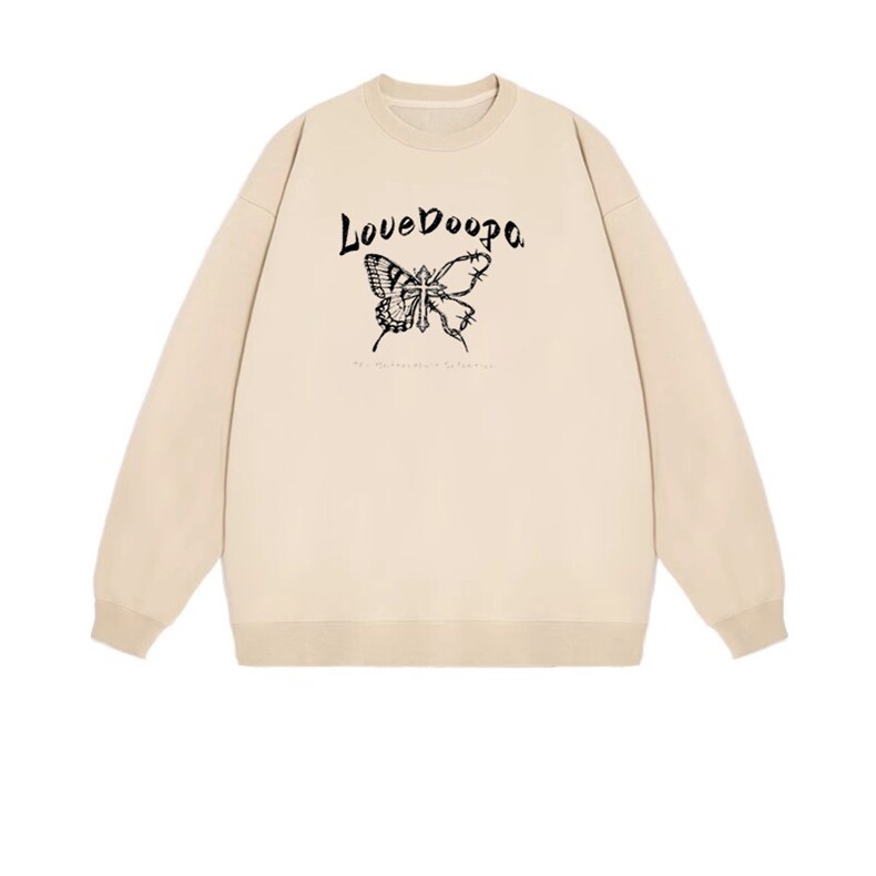 2025年秋季长袖套头通勤十字架蝴蝶时尚通勤，女装卫衣/绒衫，花可