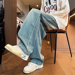 青春流行ins男直筒水洗牛仔裤 P40图片