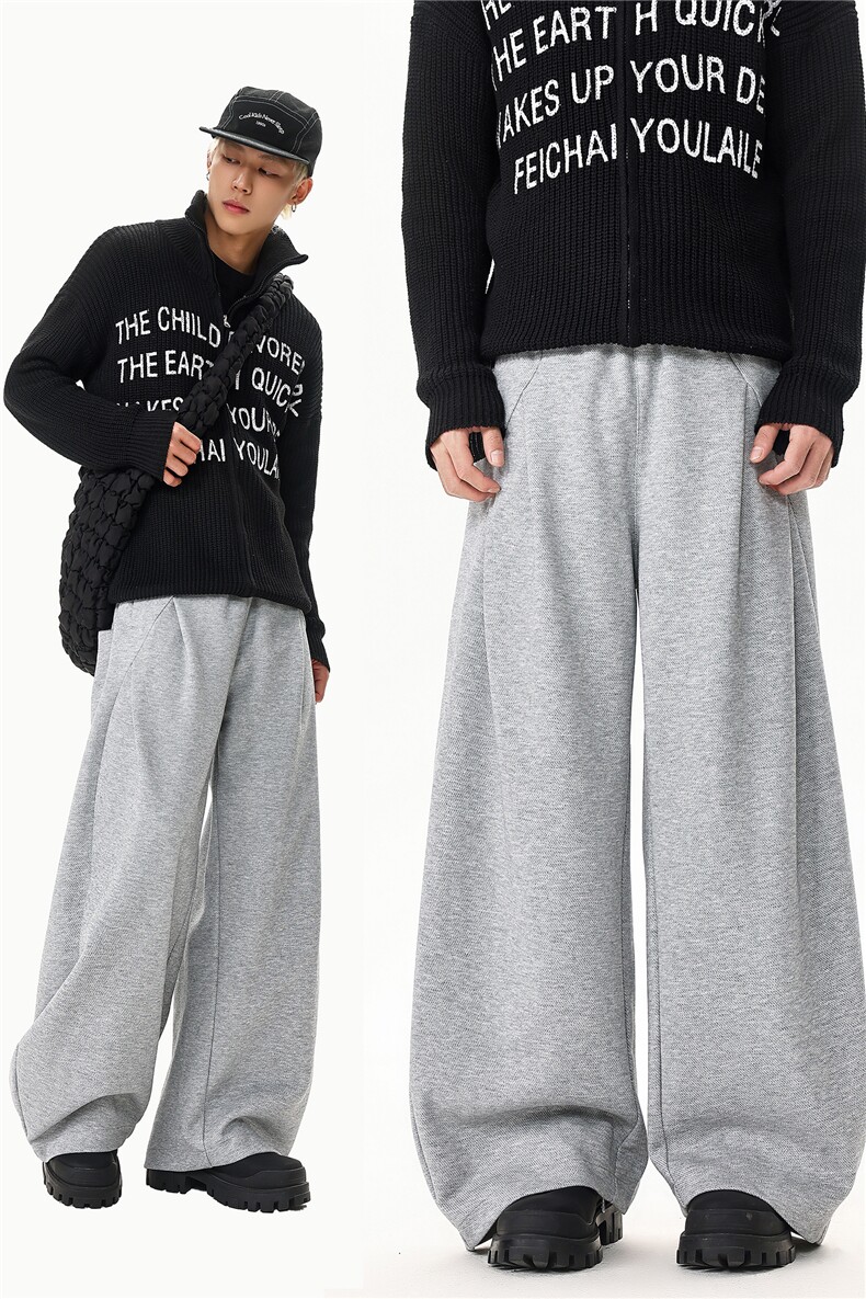 8XL-M新款美式解构设计感阔腿裤弯刀裤男宽松休闲运动裤K9179P58,女装休闲裤,电商D206-1