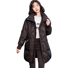 （现货）90白鸭绒新款时尚洋气高档中长款气质高端奢华羽绒服女，女装羽绒服，韩蔻秀