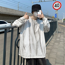 扎染港风hiphop炸街上衣ins潮长袖t恤百搭高街chic卫衣W1540-P27，男装卫衣，星座512-2