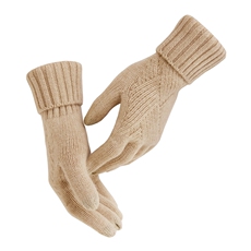 2025秋冬百搭时尚简约中长款半指羊绒手套，手套，远腾羊绒