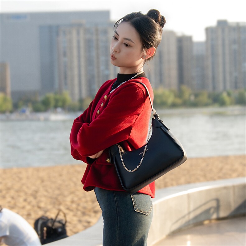 2025冬装新款时尚圆领排扣羊毛呢小香风外套,女装毛呢外套,沫晗依美