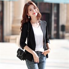 时尚潮流舒适西装修身2021年秋季七分袖优雅气质，女装西装，阿菲诺依