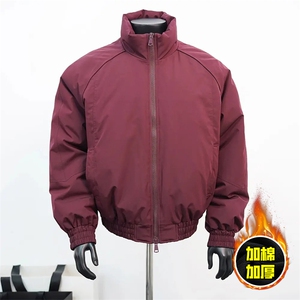 现货美式高街休闲棉衣夹克三防立领纯色户外工装加厚棉服外套图片