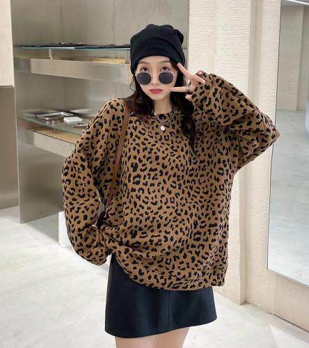新面料豹纹卫衣，女装卫衣/绒衫，欧妮卡蒂蔓