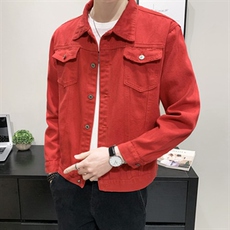JK609-p48-限价78大量现货网格牛仔夹克肥仔量足破洞印花大码，男装夹克，星座103A