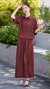 2026新款中年妈妈装夏套装中老年女装时尚两件套上衣裤子大码衣服图片