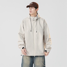 高品质现货冲锋衣外套男2025春季新款宽松连帽工装夹克JK223-P93，男装夹克，星座308B-2