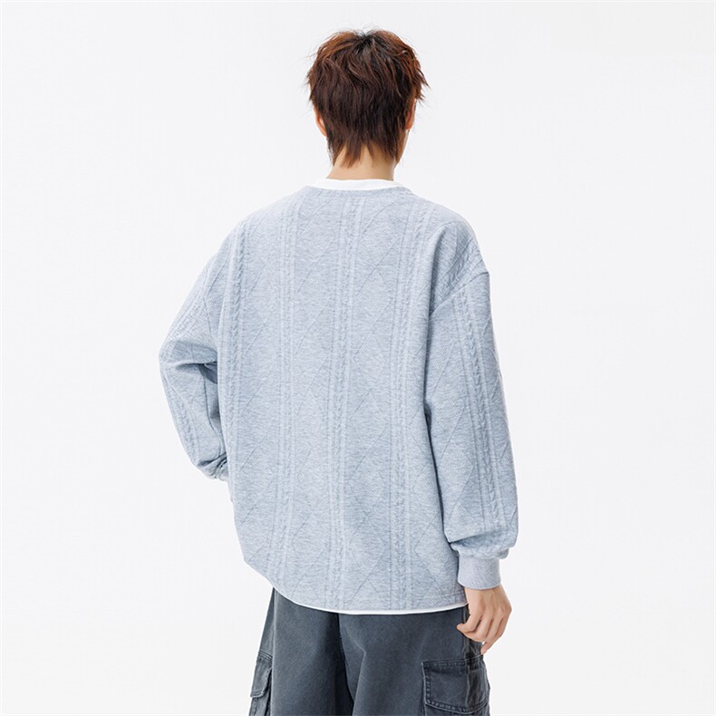 潮流宽松假两件卫衣潮牌休闲上衣A161-MT-2601-P45,男装卫衣,电商A161