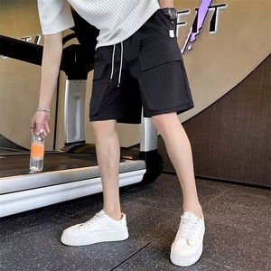 2025新款大口袋工装短裤男士夏季薄款宽松直筒五分裤潮流百搭中裤图片