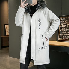 不断货男士派克服中长款棉衣加绒加厚风衣连帽外套JR917-P90，男装风衣，星座301D(原星座1004-8）