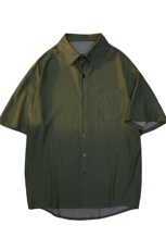 白底平铺立体冰丝牛仔短袖衬衫男款夏季薄款衬衣寸衫DC28006P60，男装T恤，电商B312
