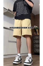 潮款侧条纹宽松短裤运动休闲五分裤A061-AD00592-P40，男装休闲裤，电商A061